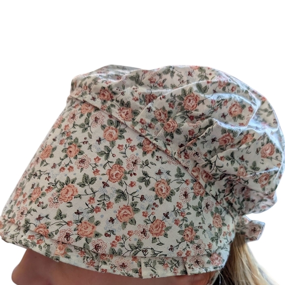 Vintage Women's Floral‎ Print Bonnet Prairie Hat Cottage Core - Picture 3 of 6